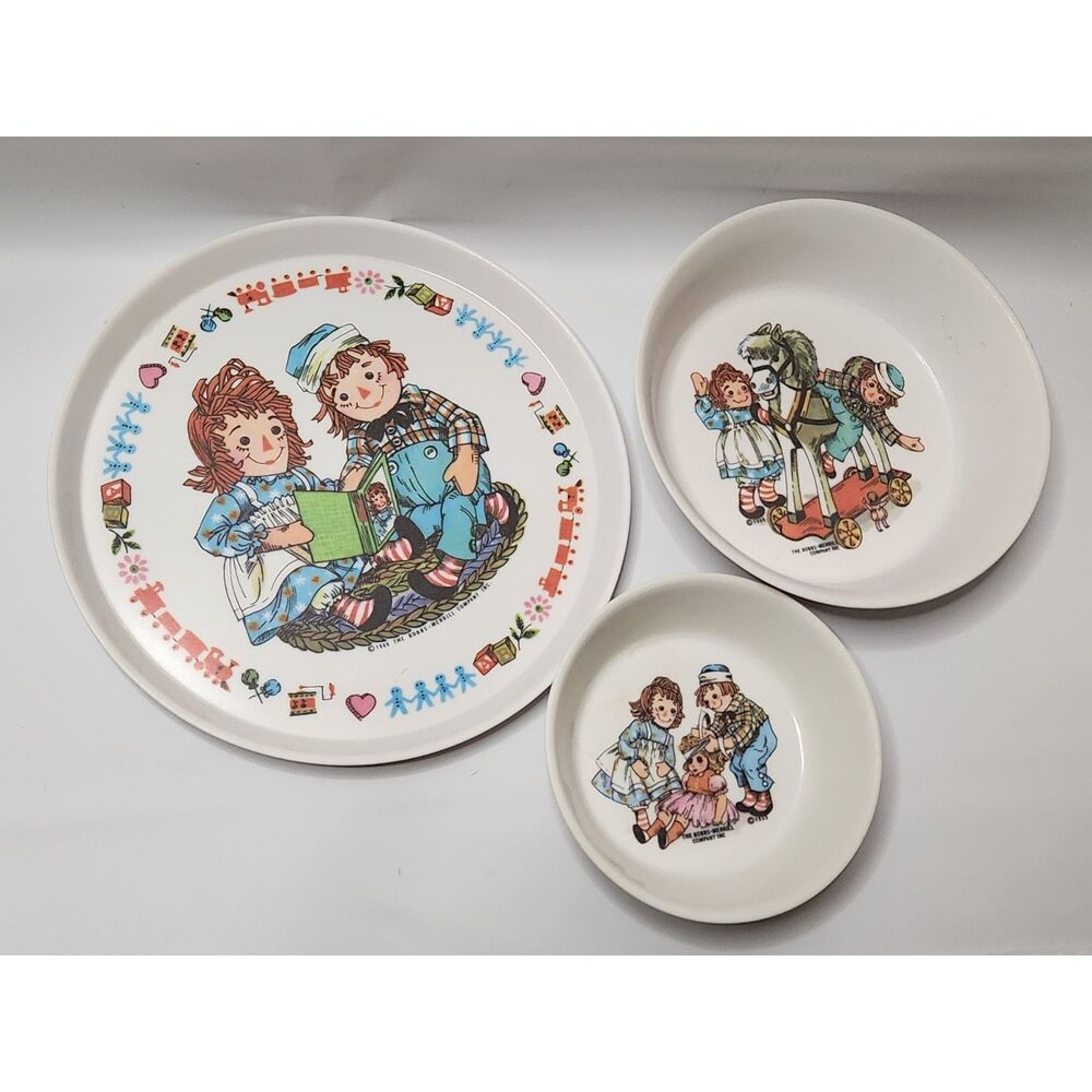 Raggedy Ann & Andy Vintage Dish Set Oneida Deluxe 3243 Bobbs‑Merrill